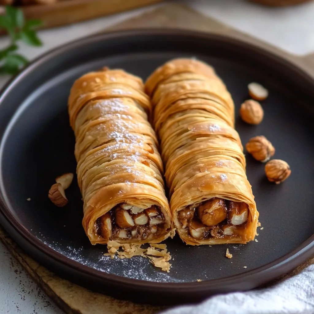 Hazelnut Custard Fillo Cigars