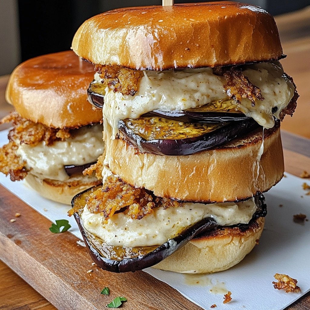 Sliders with Crispy Eggplant