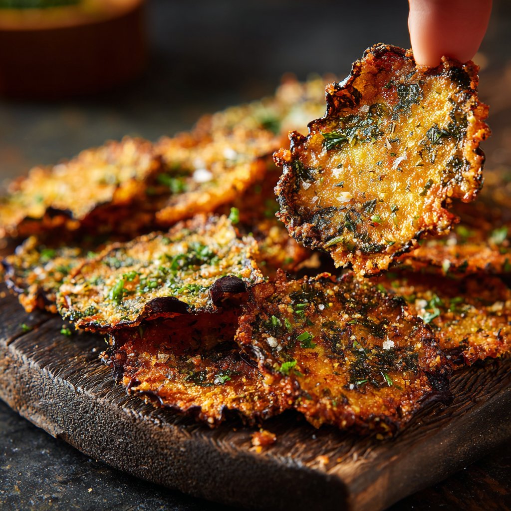 Crispy Eggplant Garlic Chips