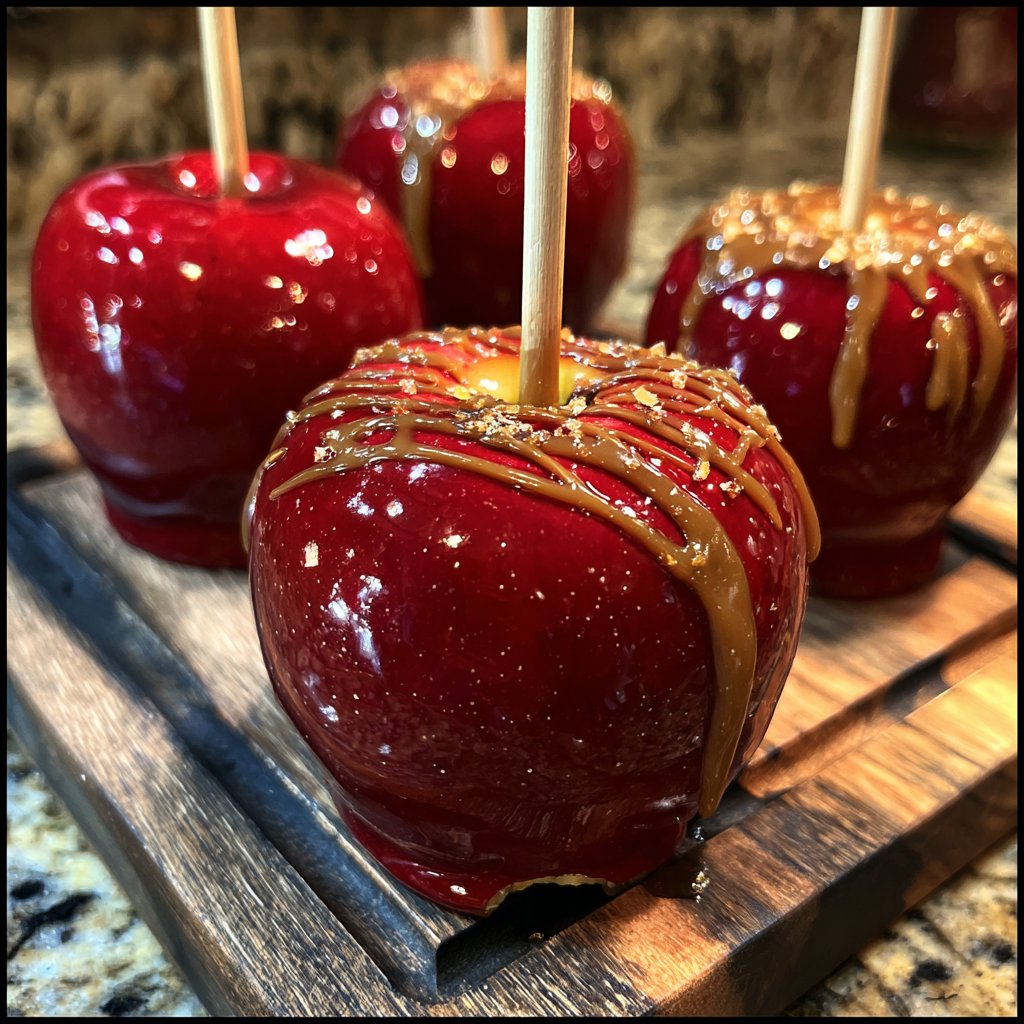 Homemade Candy Apples With Red Food Coloring