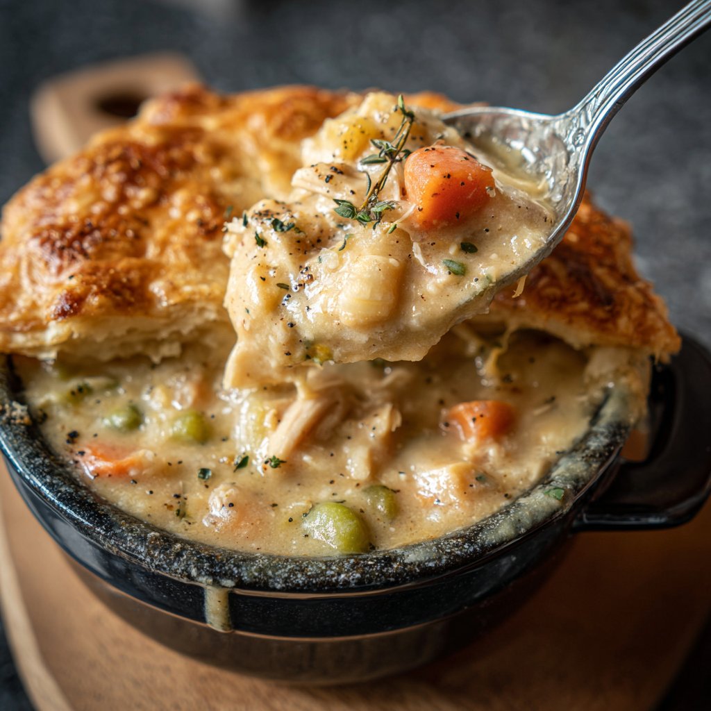 Spicy Crockpot Chicken Pot Pie Filling