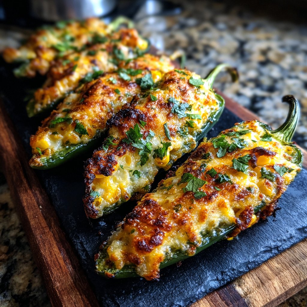 Jalapeno Poppers Stuffed with Corn