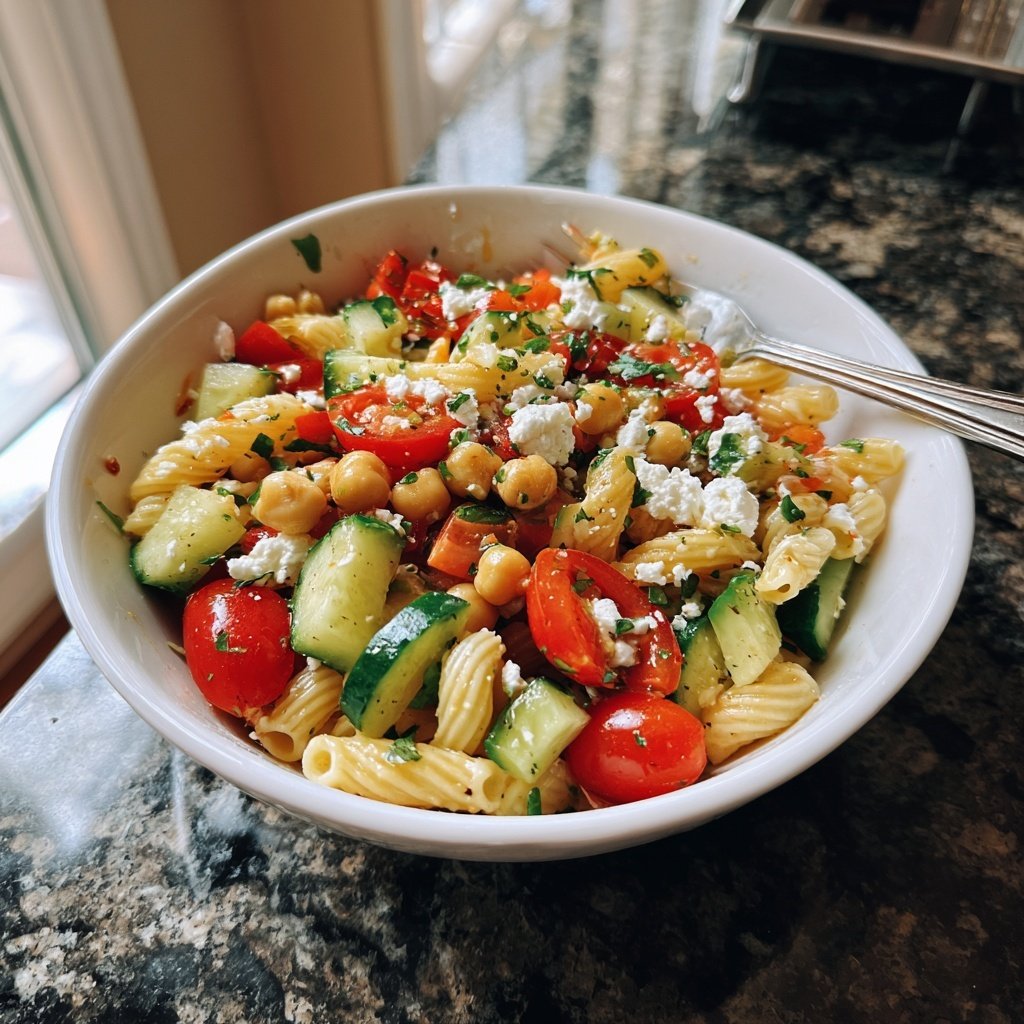 Mediterranean Chickpea Pasta Salad