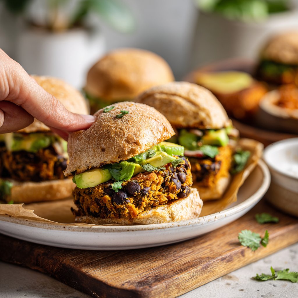 Easy Slider Sweet Potato Black Bean Sliders