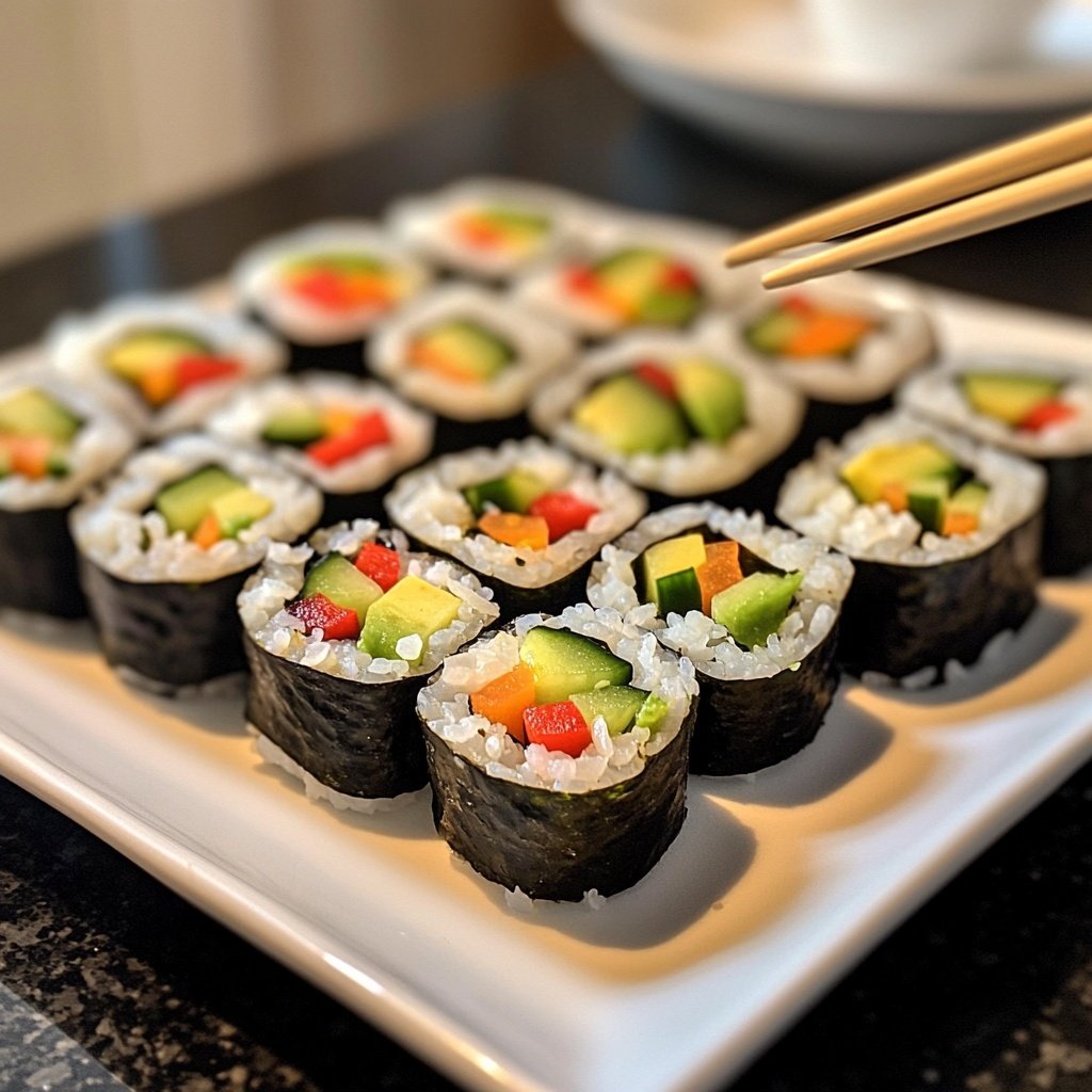 Healthy Lunch Vegetable Sushi Rolls
