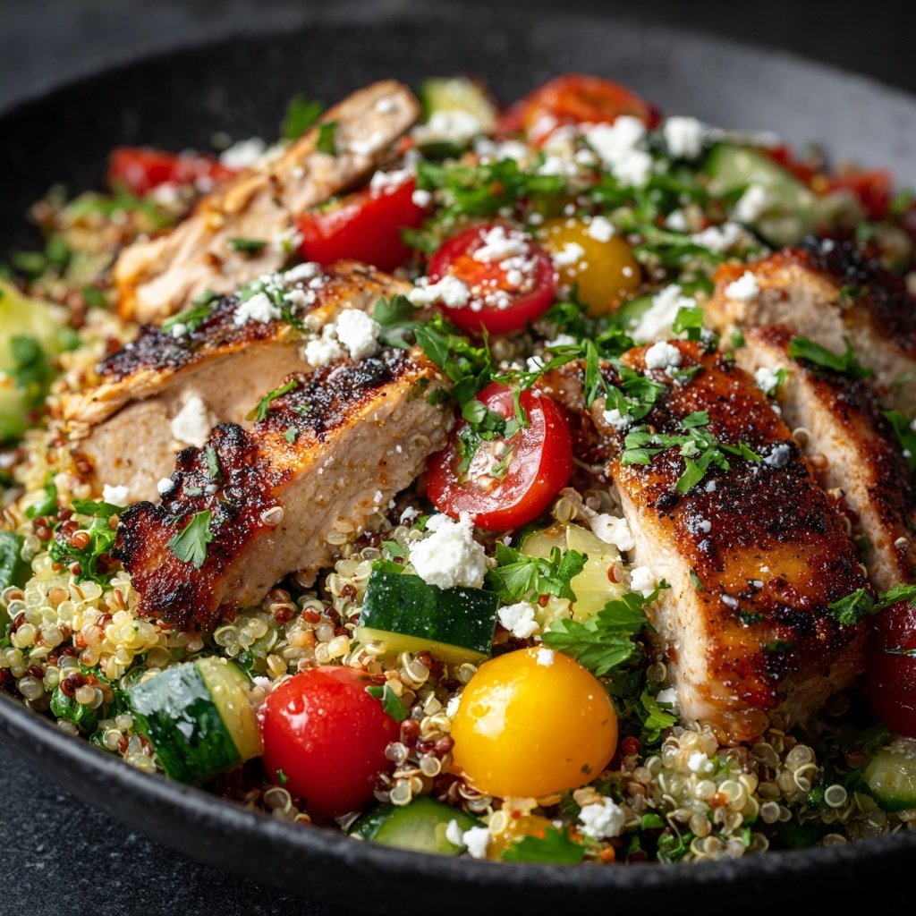 High Protein Chicken Quinoa Salad