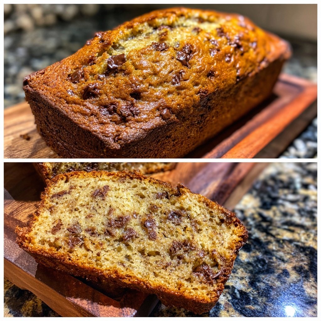 Banana Bread with Dark Chocolate Chunks Recipe